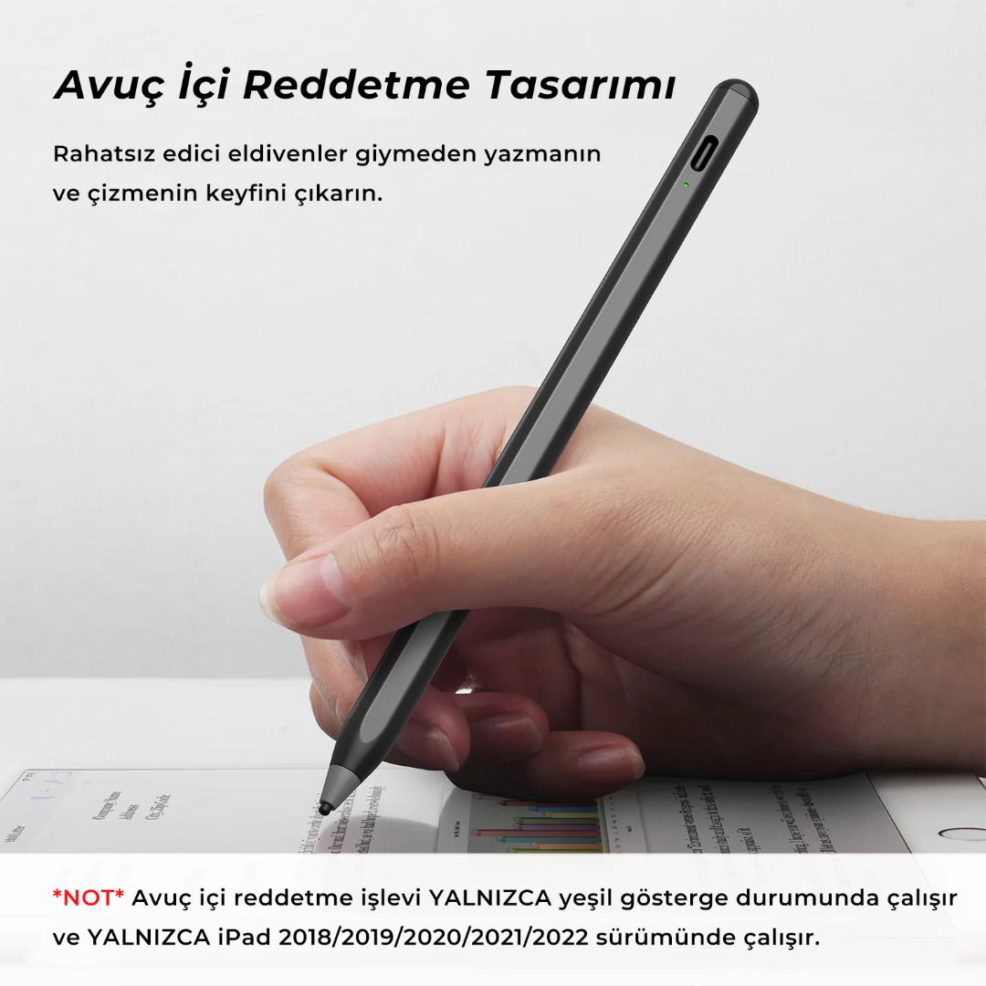 SP02B Universal Android ve iPad Tablet Uyumlu Dokunmatik Bluetooth Stylus Yazı ve Çizim Kalemi Siyah