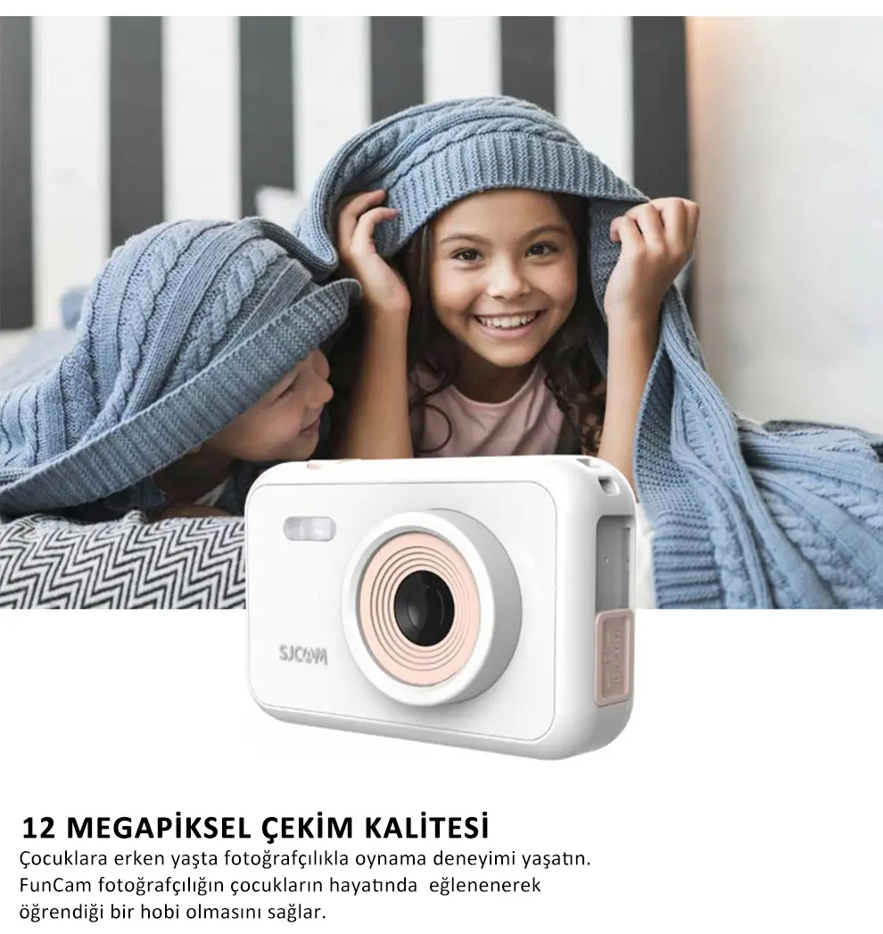 SJCAM FunCam Çocuk Kamerası - 1080p 12MP Çocuklar için Fotoğraf ve Video Makinesi