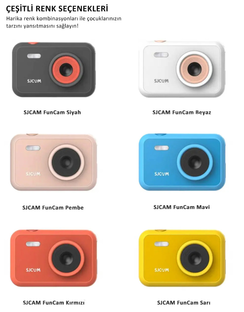 SJCAM FunCam Çocuk Kamerası - 1080p 12MP Çocuklar için Fotoğraf ve Video Makinesi
