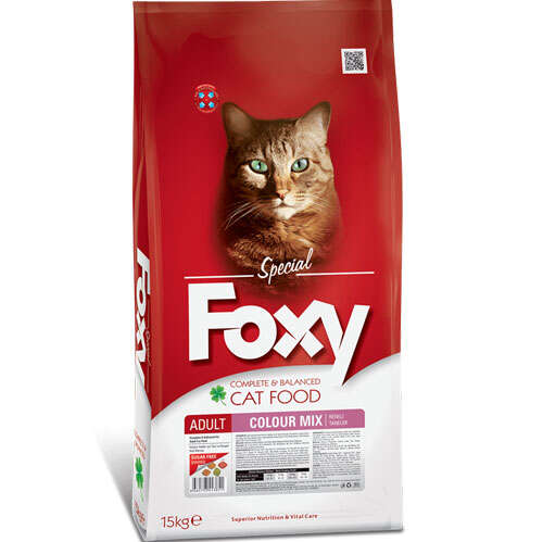Foxy 30/12 Colour Mix Renkli Taneli Kedi Maması 15 Kg