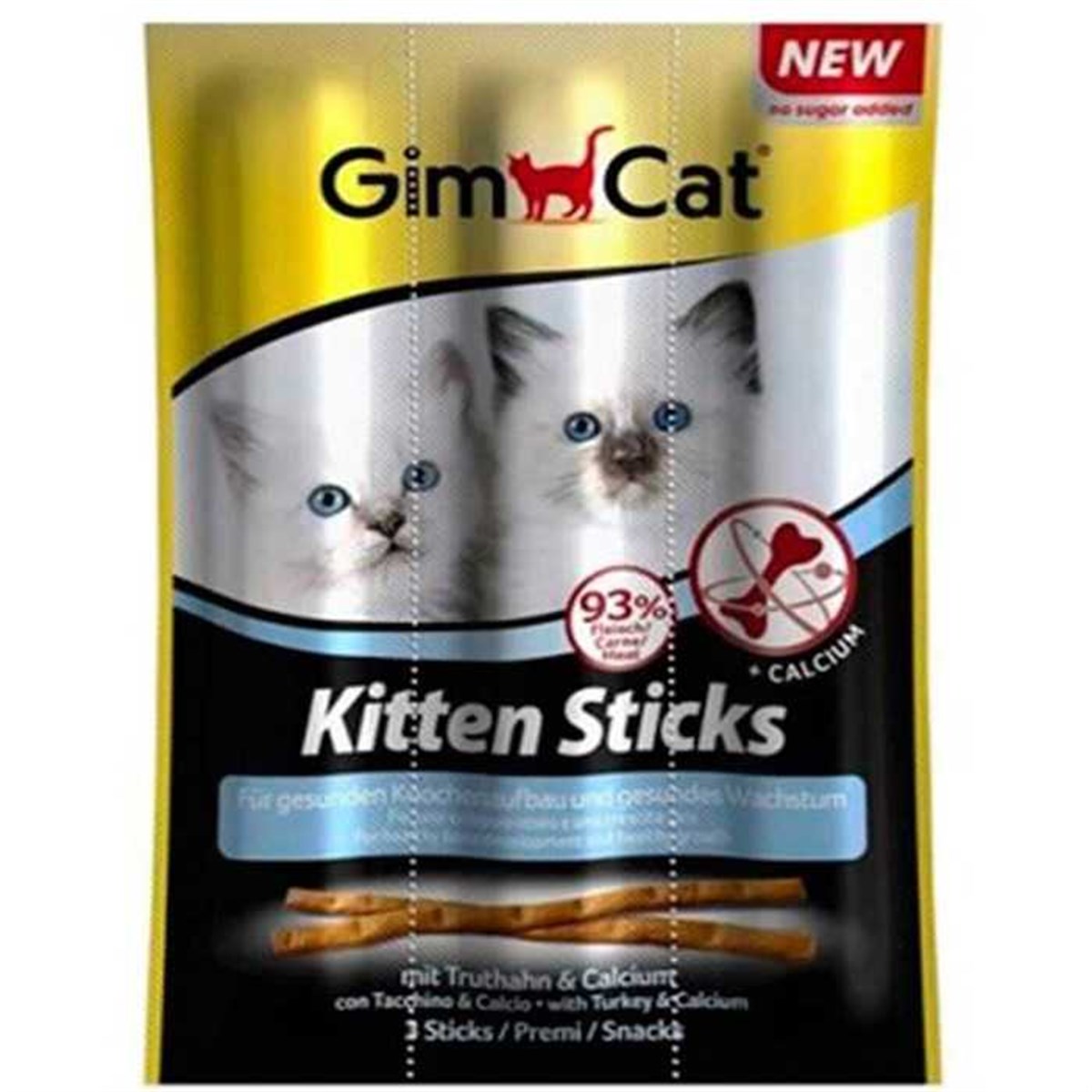 Gimcat Sticks Kitten Hindili Yavru Kalsiyum Kedi Ödül Çubukları 3 Parça (9 Gr)