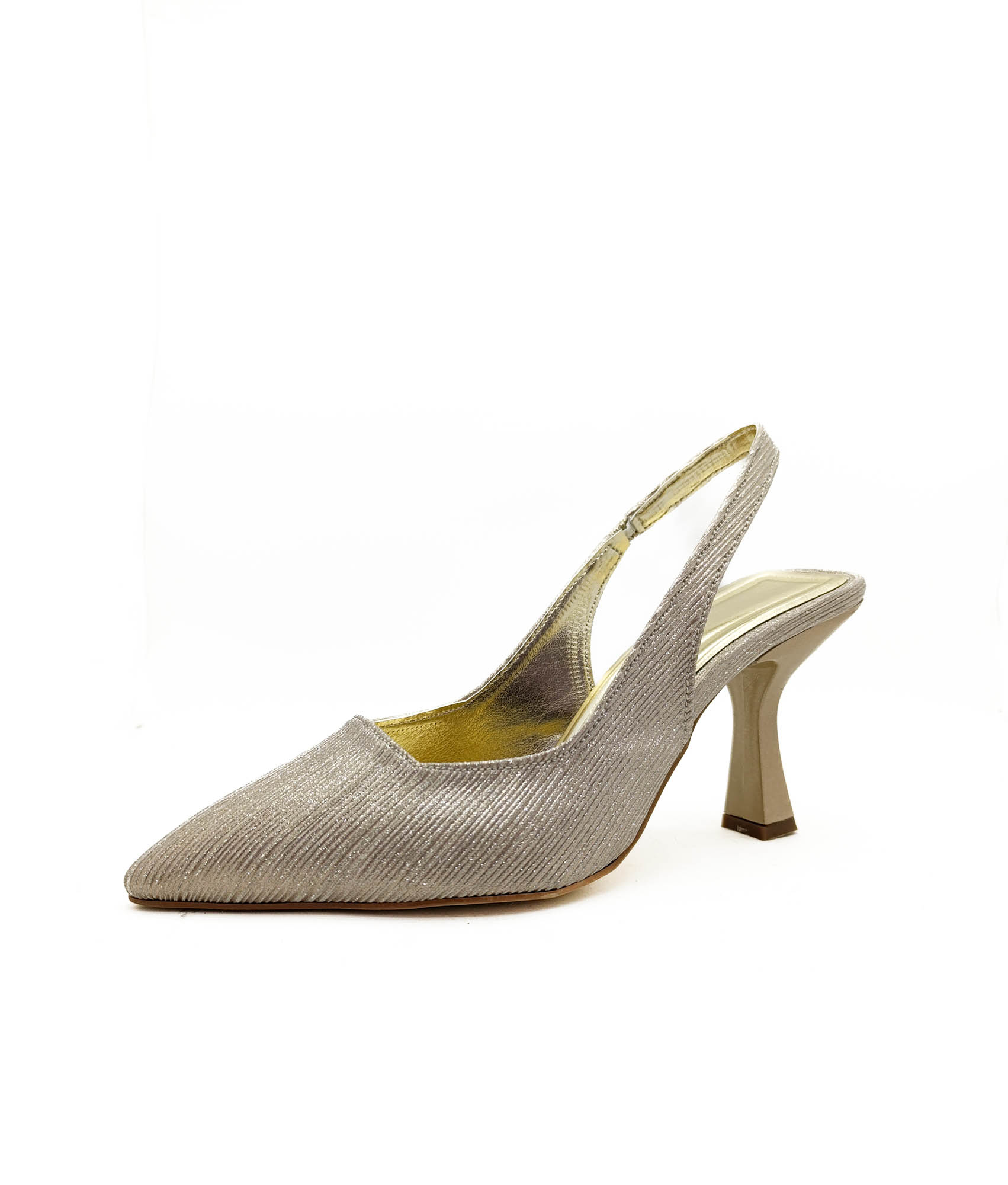 Altın Renk Simli Kadeh Topuk 36- 37-38-39-40 Numara Kadın Abiye Ayakkabı