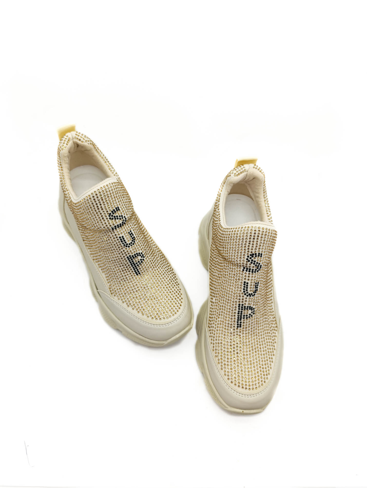 BeJ Renk Taş Detaylı Gizli Dolgu Topuk Lüx Tasarım Kadın Sneaker