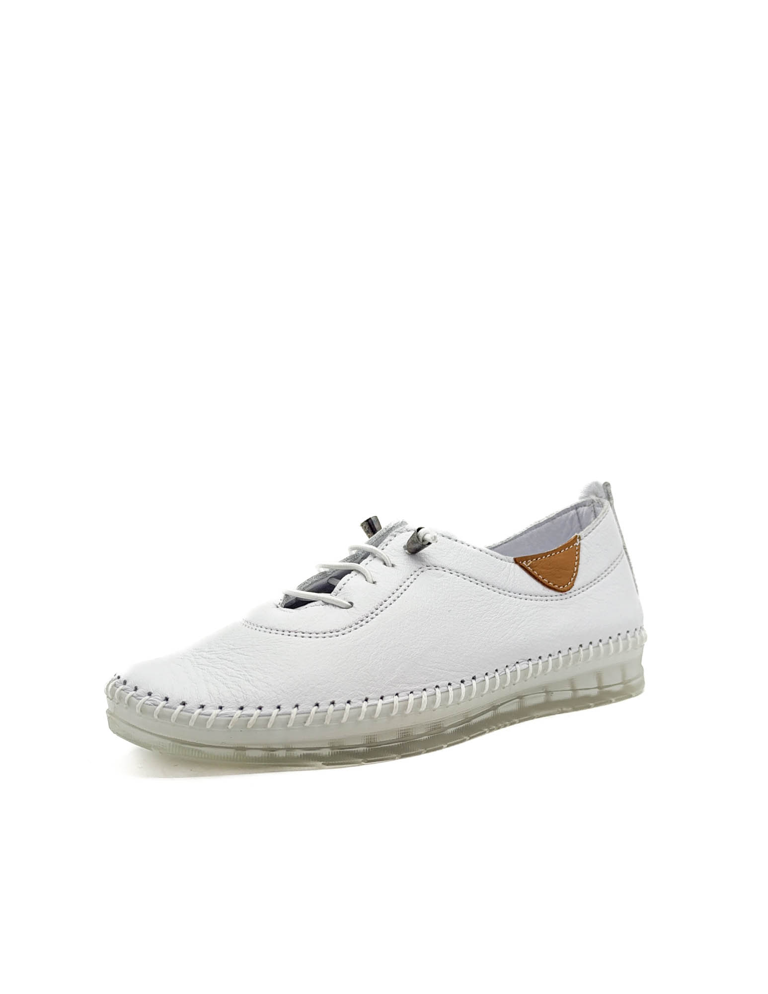 Hakiki Deri Beyaz Renk Ortopedik Düz Taban Kadın Babet Ayakkabı