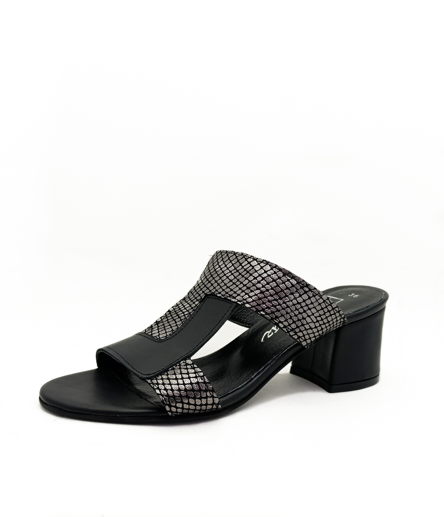 Hakiki Deri Siyah Renk Kalın Topuk 35-36-37-38-39-40-41 Numara Kadın Topuklu Terlik