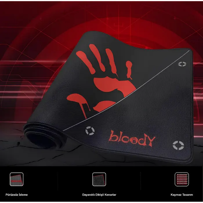 Bloody BP-50L (700x300x3mm) Gaming (Oyuncu) XL Mousepad Siyah Kırmızı Genel Özellikler